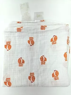 Aden & Anais Orange Owl Muslin Baby Swaddling Blanket Lovey Cotton • $9