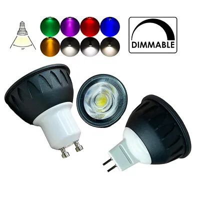 GU10 MR16 10W Dimmable COB LED Spotlight Bulb 110V 220V 12V 24V Black Gray Lamp • $4.09