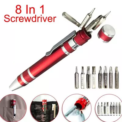 Multifunction 8 In 1 Pocket Precision Mini Screwdriver Pen Repair Hand Tools -zo • $2.37