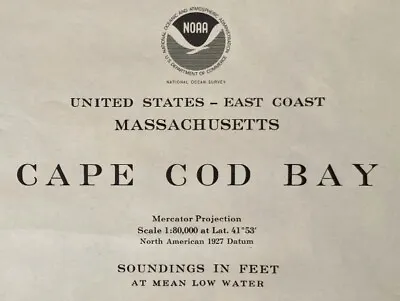 1977 Sea Chart Cape Cod Massachusetts USA Vintage Original Map Coastal Sailing • $24.99