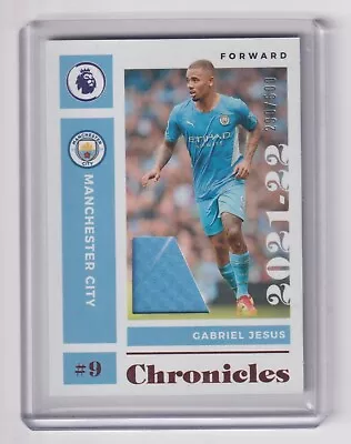 Gabriel Jesus Panini Chronicles Premier League Man City Relic Patch /500 2021-22 • £5