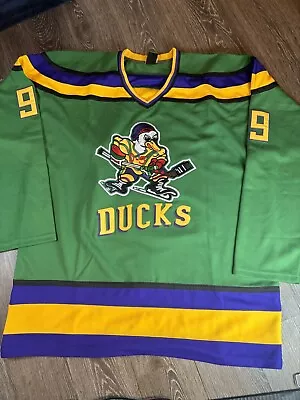 90s Mighty Ducks Stitched Hockey Jersey #99 Banks  Mens Size 3XL Green • $28