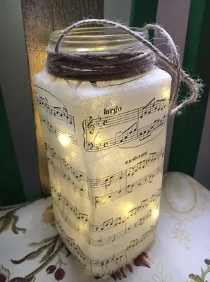 Decoupage Light Jar- Sheet Music • £12