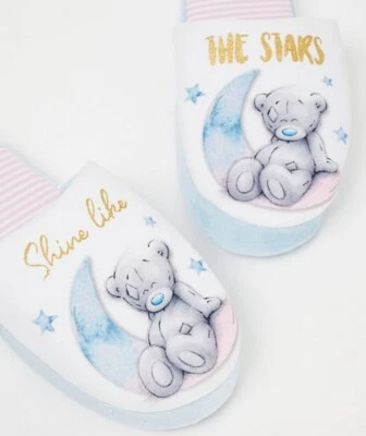 £15.99 • Buy Tatty Teddy White Shine Slogan Mule Slippers Women Home Slippers Christmas New