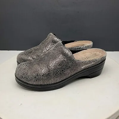 Mephisto Shoes Womens 7 EU 37 Satty Nubuck Dark Gray Crash Slip On Clog Mule • $44.50
