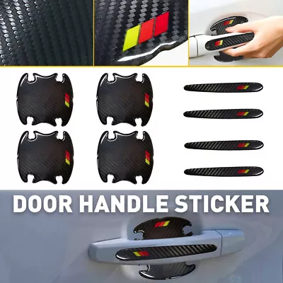 8 Carbon Fiber Car Door Handle Door Bowl Cup Protector Film Anti-Scratch Sticker • $11.99