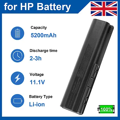 5200mAh Battery For HP Pavilion DV4 DV5 DV6 CQ40 CQ60 CQ61 484170-001 HSTNN-LB72 • £13.99