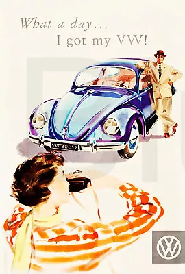 1956 Volkswagen Advertising Poster 13 X 19  Photo Print • $16.96