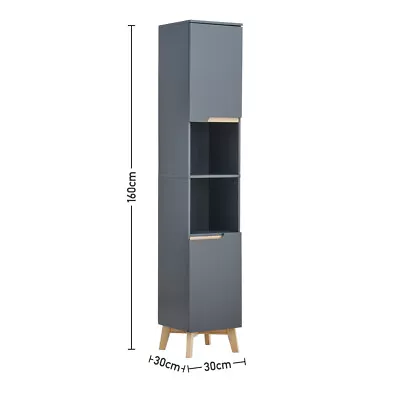 Free Standing Tower Toiletries Cabinet Bathroom Narrow Cupboard W/2 Open Shelves • £85.95