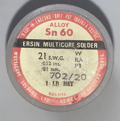 Ersin Multicore 5-core Solder SN 60 Extra Active 0.032 Inches  21 S.W.G. U • $34.99