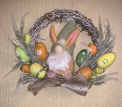 25cm Easter Wreath Door Decoration Spring Bunny Eggs Festive Home Decor • £12.99