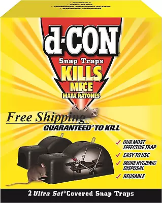 D-Con Reusable Ultra Set Covered Mouse Snap Trap 2 Traps 2 Count (Pack Of 1) • $25.43