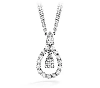 Aerial Diamond Drop Necklace .78-.88ctw GH VS-SI 18k White Gold • $2950