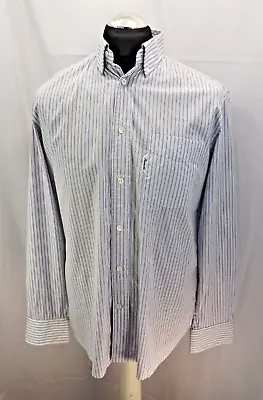 Faconnable Club  Striped Button Down L Sleeve Shirt Size 15 1/2 Collar M (y246) • £22