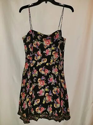 Alice + Olivia Glinda Printed Smocked Crepe Minidress Size 12 NWT • $110