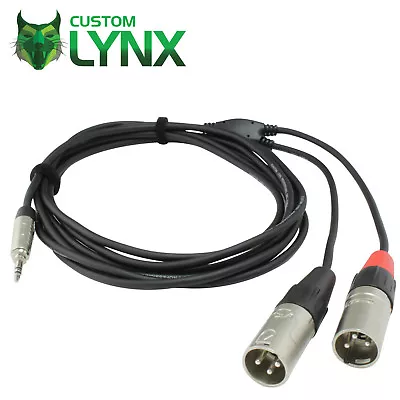 Rean Neutrik 3.5mm Stereo Jack To 2 X Male XLR Cable Lead. Twin XLR Audio. TRS • £8.95