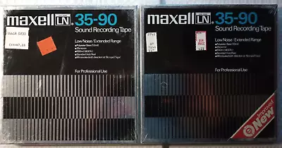 Lot 241: Maxell LN 35-90 Low Noise Sound Recording Tape TWO 7  Reels  NEW  • $36.50