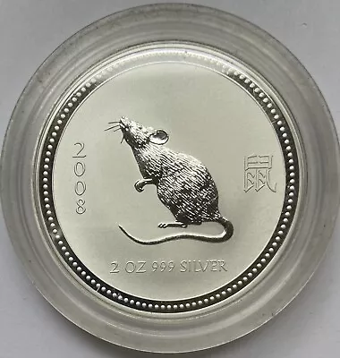 2008 2 Oz .999 Silver 2 Dollar Australian Lunar Year Of The Mouse Rat • $230