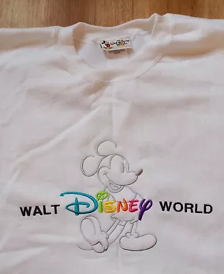 Vintage Walt Disney World White Sweatshirt Men's 2XL Mickey Mouse • $6.99