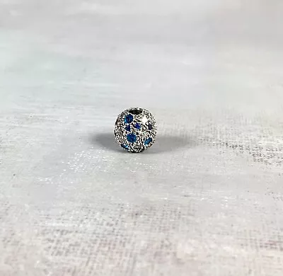 Pandora Moments Blue Cosmic Stars Sterling Silver Sparkly CZ Beaded Clip Charm • £30
