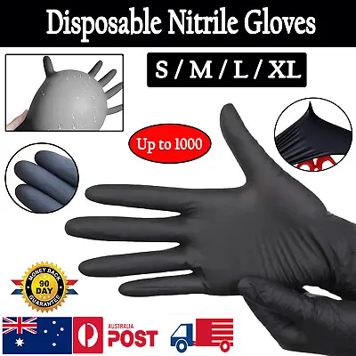 Black Nitrile Gloves Thick 5.5g Powder Free Industrial Medical Mechanic Tattoo • $16.95