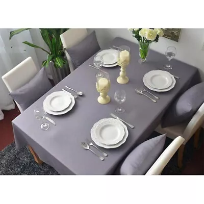 Modern Gray Cotton Tabecloth Dining Room Table Cloth Covers Rectangle Tablecloth • $15.57