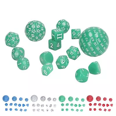 15pcs Complete Polyhedral Dice Set Acrylic D3 To D100 Spherical Role Play Ga_ss • $24.86