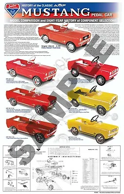 AMF MUSTANG Pedal Car Poster- 22  X 34  • 8 Yr. History Of Models And Variations • $16.95