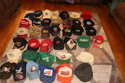 Lot Of 45 Vintage Hats  Varity Random Mix Strap Back & Fitted  Cap Baseball Hats • $55