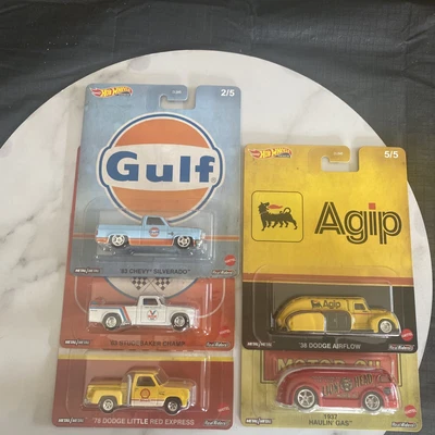 $20 • Buy 5 X Hot Wheels Car Culture Oul Co, Gulf, Shell, Chevy, Dodge, Studebaker