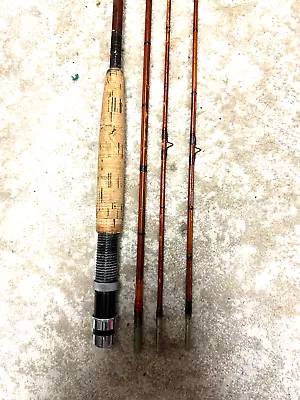 Vintage 7' Bamboo  4 Piece Fly  Fishing Rod Pole Country Decor Man Cave • $95