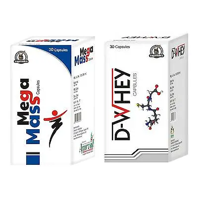 Weight Gainer Supplements To Build Muscle Mass Mega Mass 30 + D-Whey 30 Capsules • $49