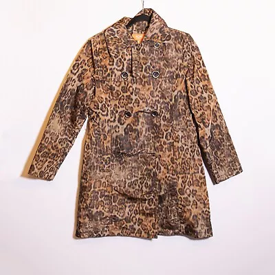 KORS Michael Kors Cheetah Leopard Animal Print Water Resistant Trench Coat M • $45