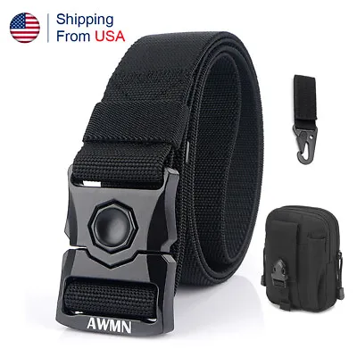 Tactical BeltMilitary Style Webbing Riggers EDC Work Belts Quick-Release Buckle • $8