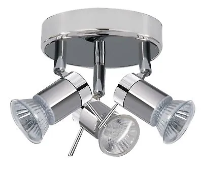 Marco Tielle 7443cc. Bathroom Ceiling Light IP44 Chrome 3x GU10 Spotlight • £29.99