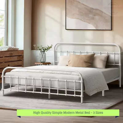 Alcantra Modern Full Metal Extra Strong Bed Frame | Sturdy Metal Designer Bed • $179