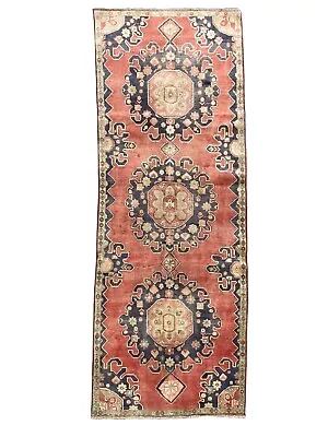 Vintage Kazak Runner Hand Made Hallway Wool Caucasian Rug Carpet 9'6  X 3'7  • £435