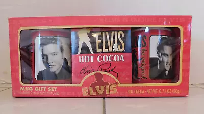 ELVIS PRESLEY Mug Gift Set Of 2 Mugs W/ 1 Hot Cocoa Packet -2012 • $17.50