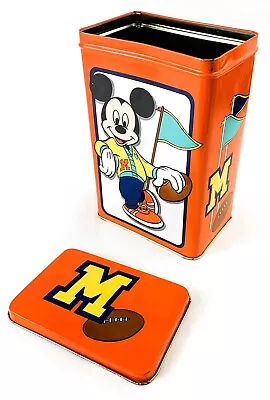 Rare Vintage Disney Mickey Mouse Varsity Tin Can 6.5  Tall • $19.99