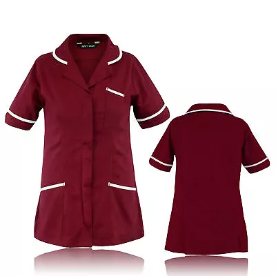 Womens Ladies Healthcare Hospital Nurse Collared Top Tunic Dress Work Uniform UK • £13.49