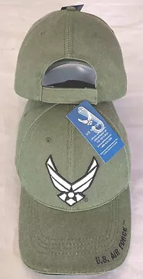 AIR FORCE WINGS Olive DRAB Vintage Veteran ACTIVE DUTY Hat Baseball  Cap • $13.88