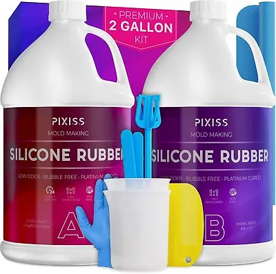 Silicone Mold Making Kit (2 Gallon) Liquid Silicone Rubber Bubble Free Mold Mak • $29.99