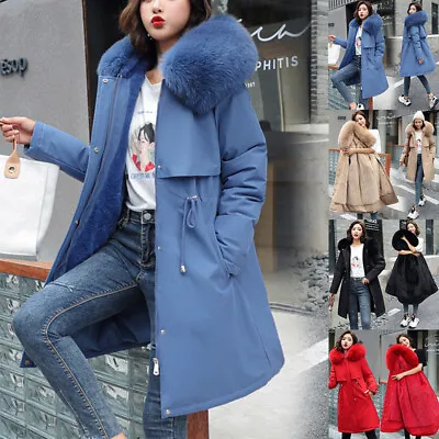 £28.99 • Buy Women's Parka Hooded Ladies Fleece Padded Winter Warm Coat Fur Jacket Outwear