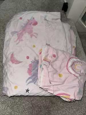 Girls Unicorn & Rainbows Single Duvet Cover • £0.99