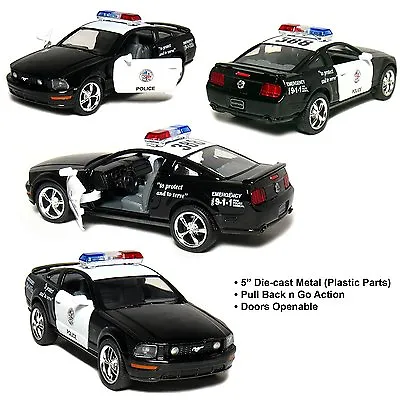 New 5  Kinsmart 2006 Ford Mustang GT Police Car Diecast Model Toy Cop 1:38 • $7.98