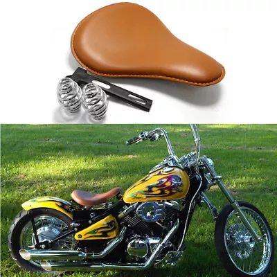 Brown Motorcycle Spring Solo Seat For Kawasaki Vulcan 500 800 900 Bobber Chopper • $59.80