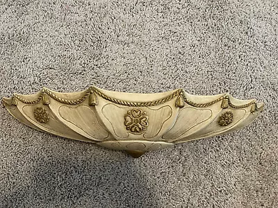 Vintage Universal Statuary Corp Wall Pocket / Planter Tan Gold Decorative Rope • $50