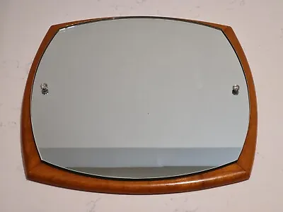 Vintage Original Mid-Century Teak Mirror Square 35cm Retro Danish Style 60s 70s • $123.71