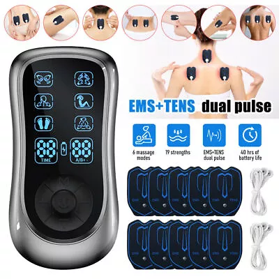 Tens Unit Machine EMS Muscle Stimulator Electrotherapy Device Rechargeable USA • $17.95