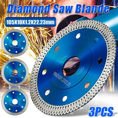 3Pc 4  Porcelain Tile Turbo Diamond Wet Dry Grinder Cutting Wheel Saw Blade/Disc • $15.48